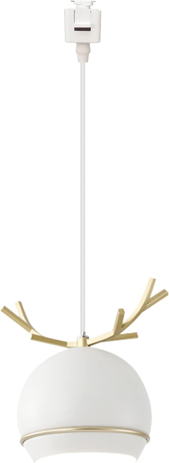 SKIVTGLAMP Dimmable Track Pendant Light 32 Ft Macaron White Iron Shade