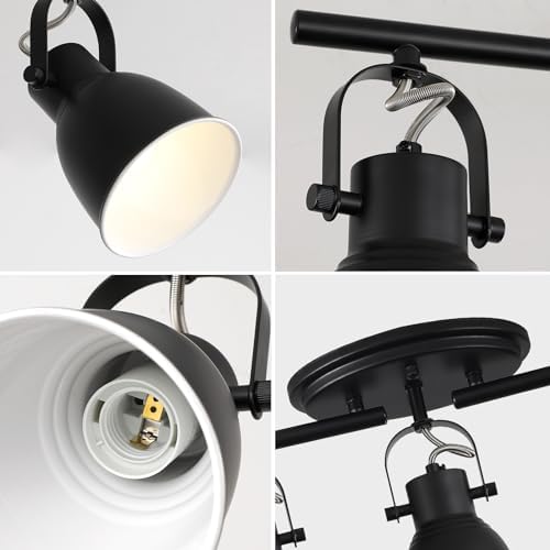 KEESFU 5 Light Track Lighting Fixtures Ceiling Black Modern