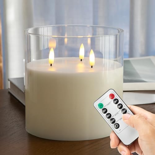 AFINETH Extra Large Flameless Candles with 3 Wicks 1