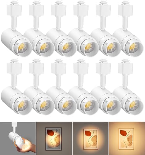 TuyuBEE 12W Dimmable LED Track Light Heads - 12 Pack White 3000K