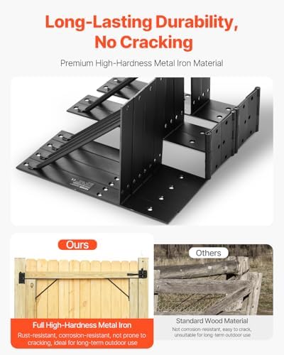 VEVOR Gate Corner Brace Bracket 2 Sets Black