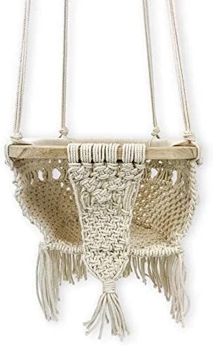 Handmade Macrame Baby Swing Natural Rope Hammock for Kids