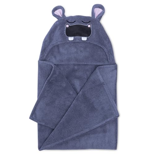 Natemia Premium Hooded Baby Towel with Hippo Design