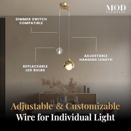 MOD LIGHTING Diana Modern Gold Pendant Light Fixtures 1