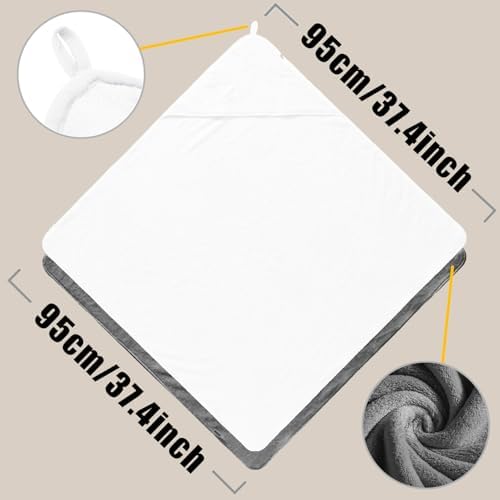 Vaxaape Hooded Baby Towels 2 Pack Grey and White 1