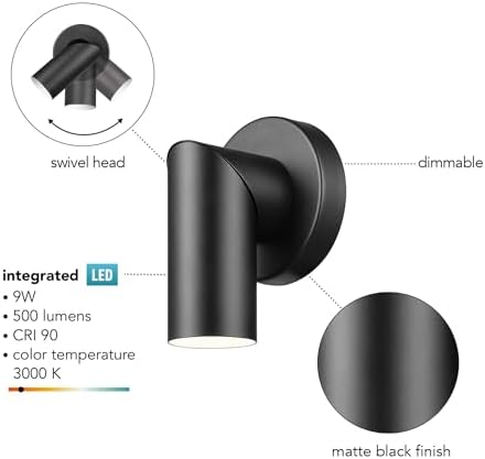 Globe Electric 45 Convertible LED Track Light Matte Black