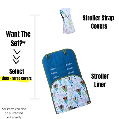 Universal Stroller Pram Liner with Cactus and Teepee Design