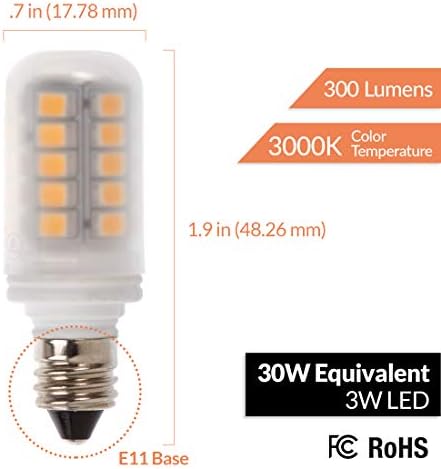 Newhouse Lighting 3-Watt E11 LED Bulbs 4-Pack Warm White