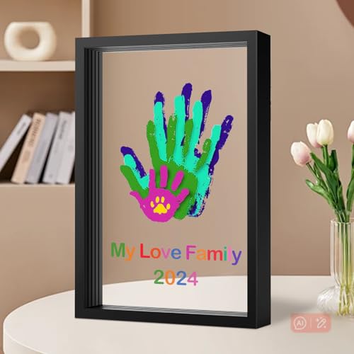 Family Handprint DIY Craft Kit with Wooden Frame