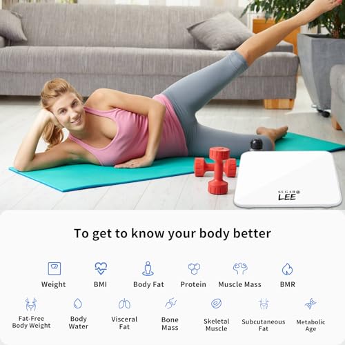 SugarLee Digital Bathroom Scale with Large LCD and 6mm Glass