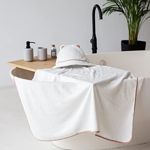 Warm Cuddles Premium Bamboo Hooded Baby Towel - White