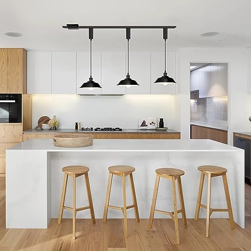 SKIVTGLAMP Remote Control Track Pendant Lamp with Adjustable Height and 3 LED Lights