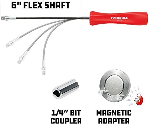 Powerbuilt Magnetic Oil Drain Plug Remover Tool Red 942072 1