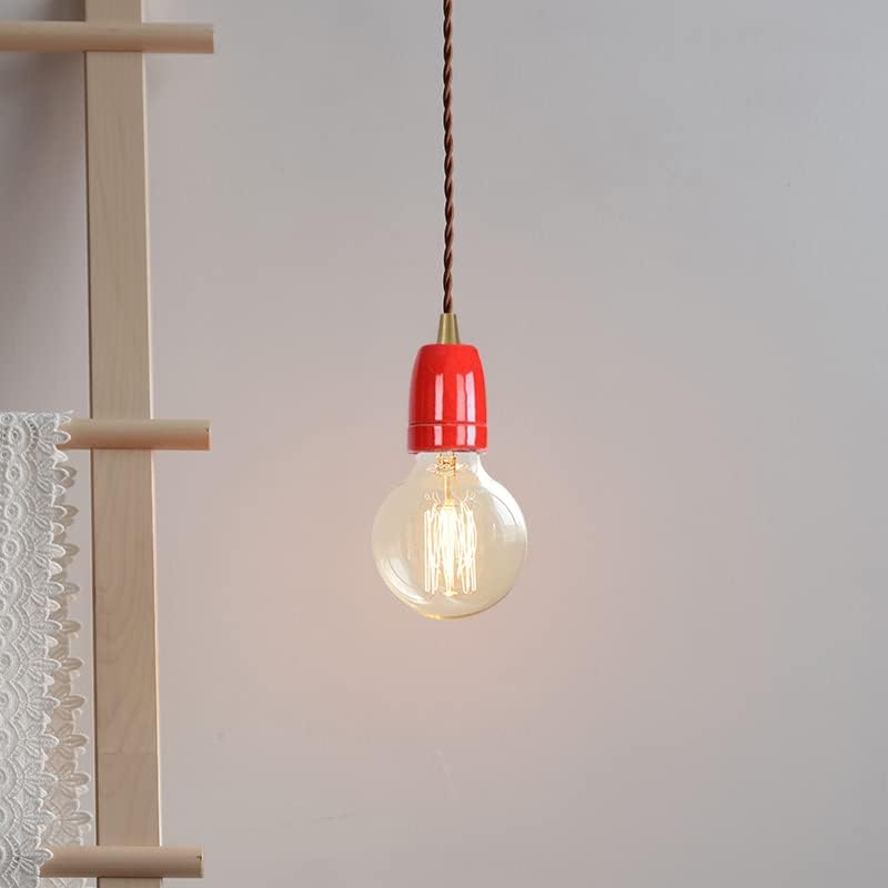 KAYYELAMP Red E26 Ceramic Base Track Pendant Light Set of Three