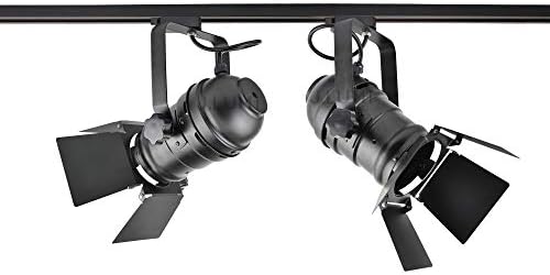 JLUMI TRK9000 Track Light Head with Flippers Black Frost Finish 1