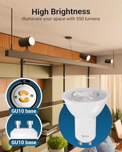 Sunco 6 Pack MR16 LED Bulbs GU10 Dimmable 55W50W