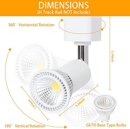 EAGLOD 10W Dimmable LED Track Light Heads 12-Pack