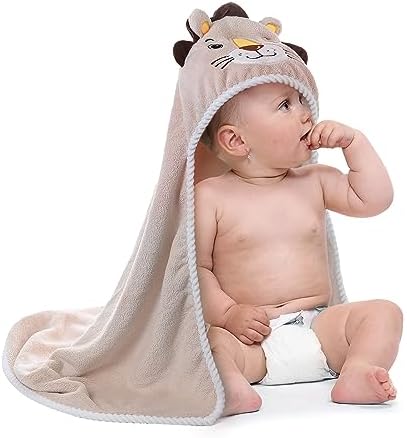 Jay Ava Plush Brown Lion Hooded Towel 315x315