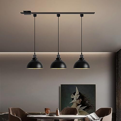 SKIVTGLAMP Modern Black Iron Dome Track Pendant Light