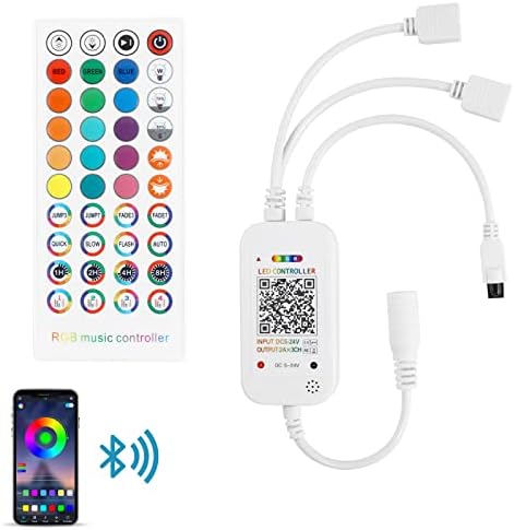RGBZONE Bluetooth RGB LED Controller with 40-Keys IR Remote