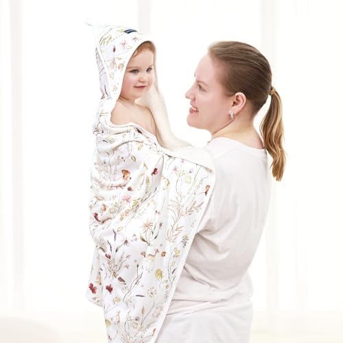 GRSSDER Baby Hooded Towel 2 Pack for Newborn