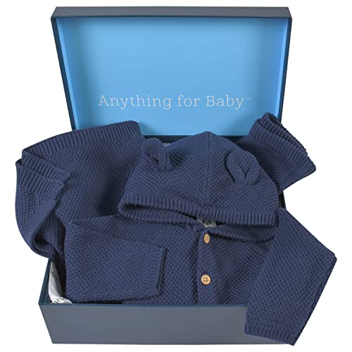 Gerber Navy Newborn 3-Piece Knit Gift Set 1