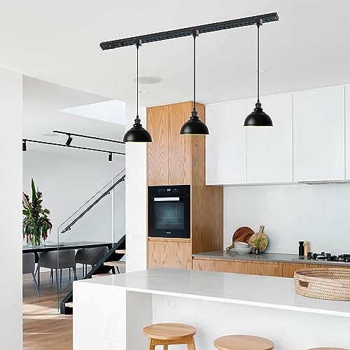 SKIVTGLAMP Modern Black Iron Dome Track Pendant Light