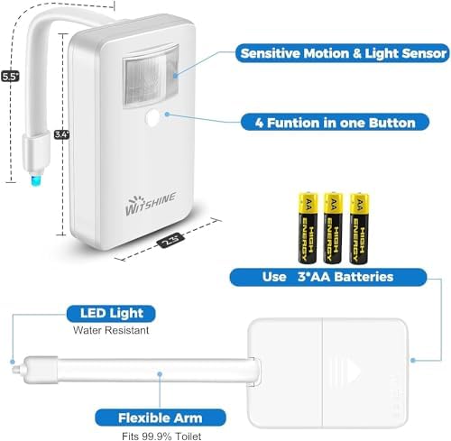 Witshine Toilet Night Light with 16 Color Sensor