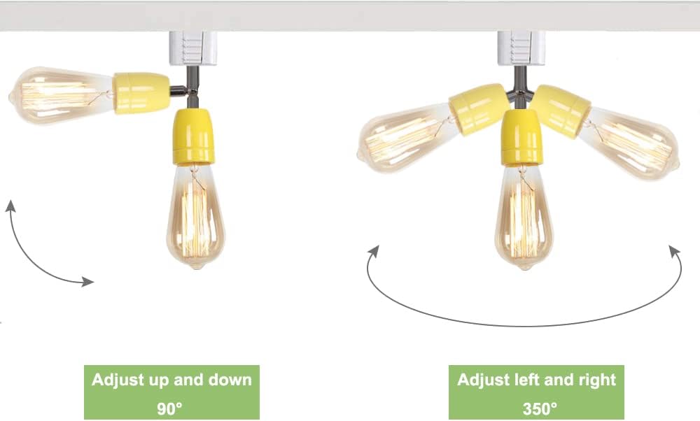 KAYYELAMP Single Circuit H Track Pendant Light E26 Base Yellow No Bulb