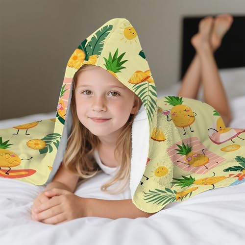 Pineapple Hooded Beach Towel for Kids