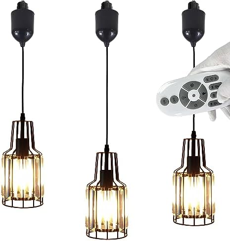 Adjustable Height Halo Track Pendant Light with Clear Crystal Shade 1