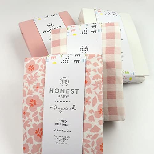 HonestBaby Organic Cotton Crib Sheet Set One Size Sketchy Stripe