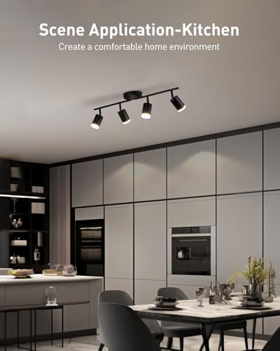 Bojim 4-Light LED Track Lighting Kit Black