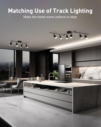 Bojim 4-Light LED Track Lighting Kit Black