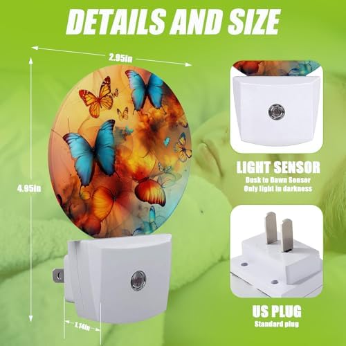Cosharkly Colorful Butterfly Wall Night Light