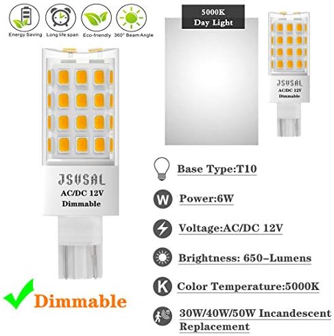T5 T10 Wedge Base LED Bulb 6W 650lm 4-Pack