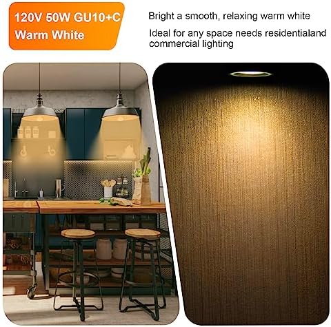 120V 50W Dimmable GU10 Warm White Light Bulb for Candle Warmers