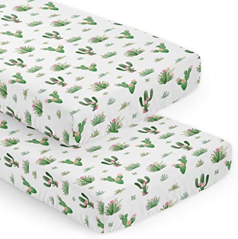 Sweet Jojo Designs Boho Floral Cactus Crib Sheet Set 2pc