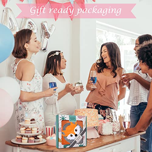 Munich Blue Toddler Bath Towel with Cute Fox Design