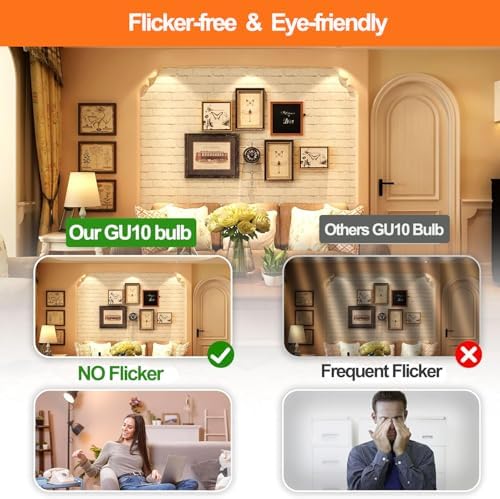 Ivyemons GU10 LED Dimmable Bulb 7W 3000K Warm White Flicker-Free