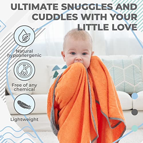 Munich Blue Toddler Bath Towel with Cute Fox Design