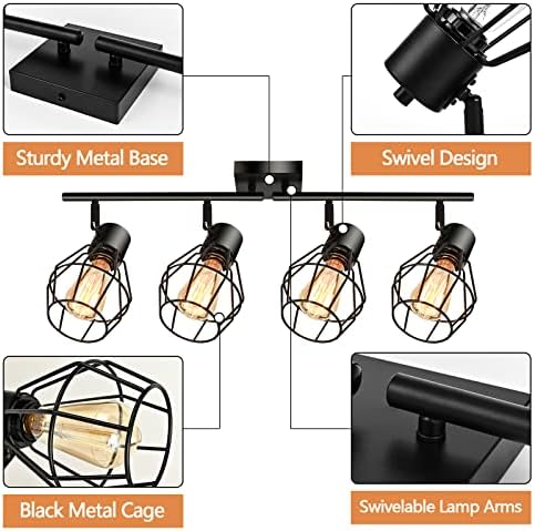 MUEOF 4-Light Track Ceiling Light with Adjustable Heads