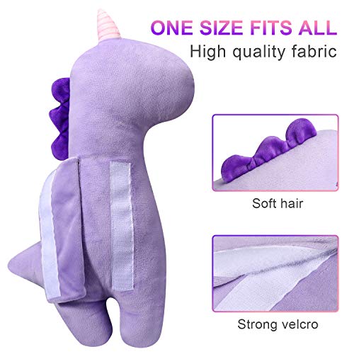 Farochy Unicorn Seat Belt Pillow for Kids Purple