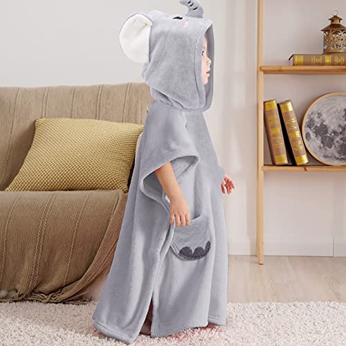 Bebamour Baby Bath Towel Set with Grey Elephant Design