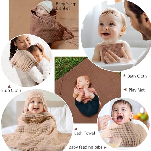 6 Pcs Muslin Baby Hooded Towels Set