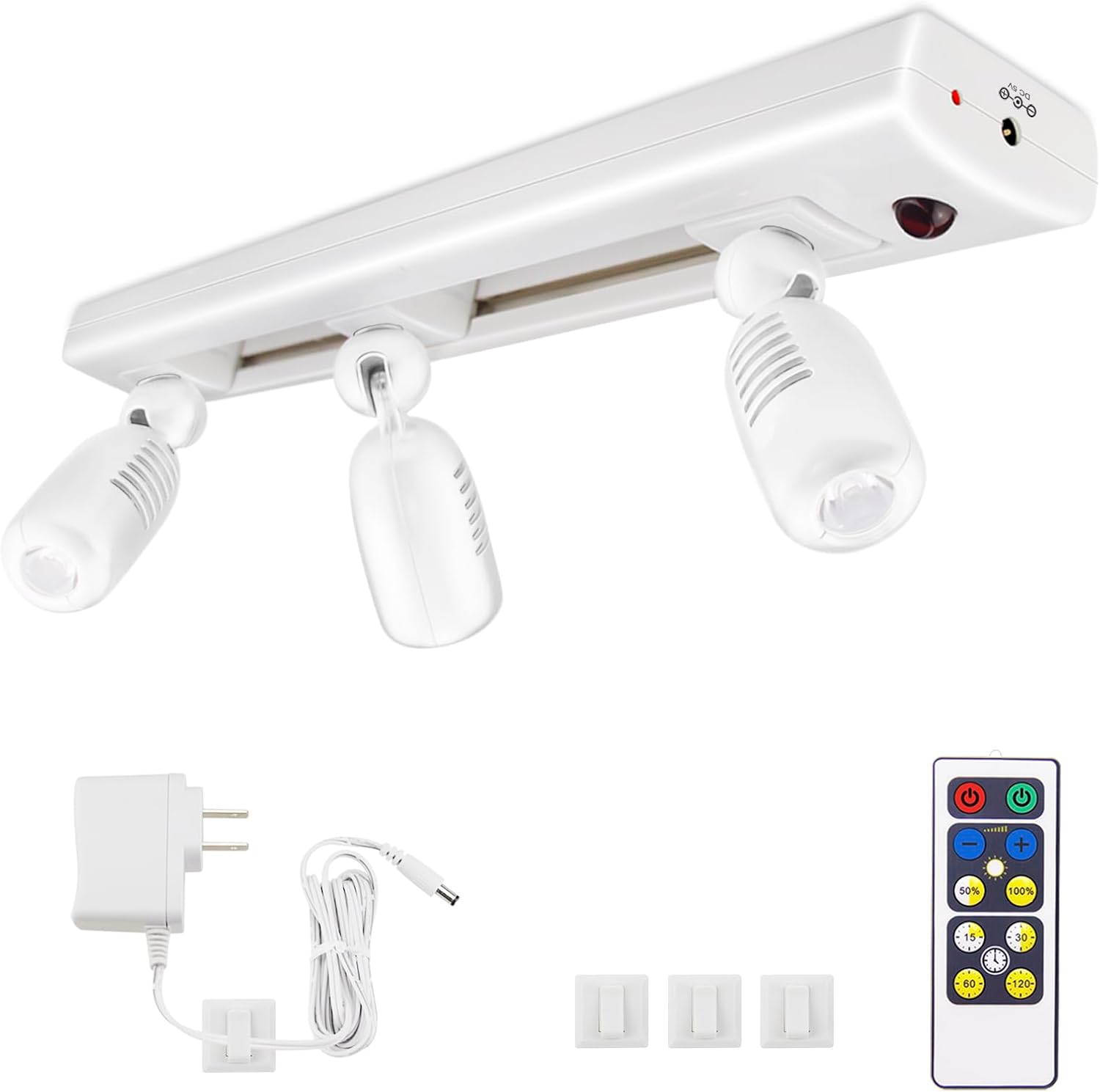 LUXSWAY 3-Head Dimmable Under Cabinet Track Light with Remote