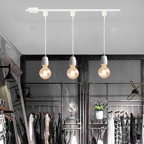 KAYYELAMP H Track Pendant Light White E26 No Bulb No Track