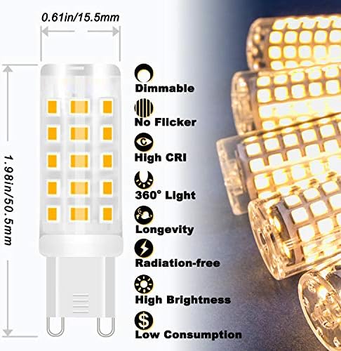 ALIDE G9 Dimmable 3W LED Bulbs 2700K Warm White 10Pack