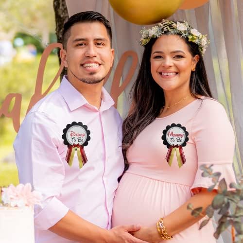 Mommy Daddy to Be Button Pins for Baby Shower