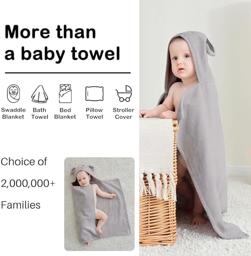 Viviland 2 Pack Hooded Baby Towels - Soft 100 Cotton 1